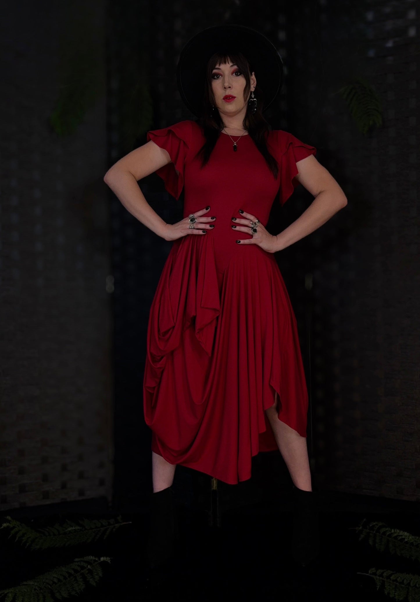 Sibyl Jersey Draped Midi Dress