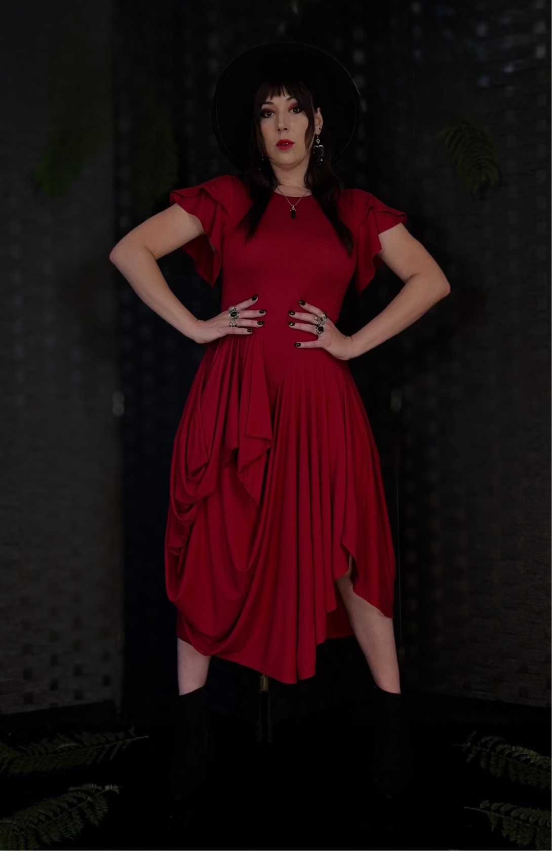 Sibyl Jersey Draped Midi Dress